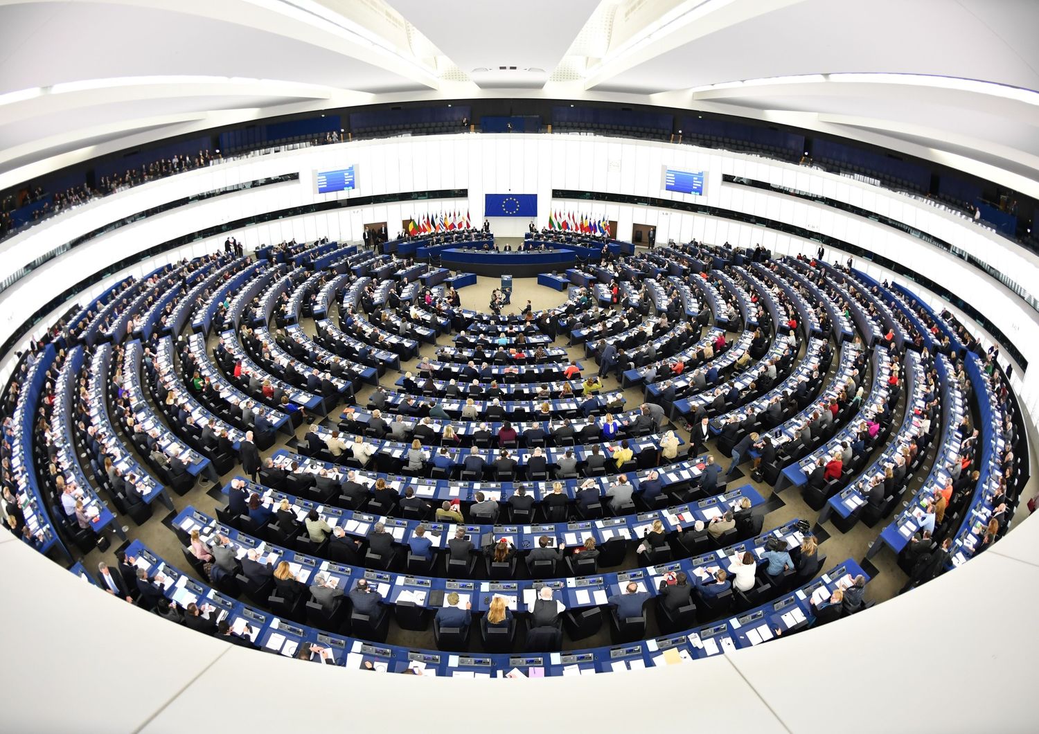Il Parlamento Europeo vota per il nuovo Presidente. Panoramica della sessione plenaria della marcatura per l'elezione del nuovo Presidente a Strasburgo, Francia Parlamento europeo (foto Afp)&nbsp;