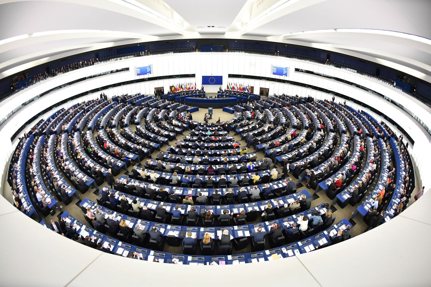 Il Parlamento Europeo vota per il nuovo Presidente. Panoramica della sessione plenaria della marcatura per l'elezione del nuovo Presidente a Strasburgo, Francia Parlamento europeo (foto Afp)&nbsp;