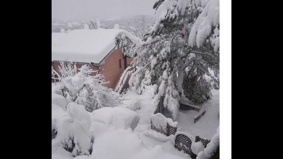 &nbsp;La zona di Macerata sotto la neve (foto da Instagram)