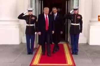 &nbsp;Obama lascia la Casa Bianca accompagnato da Trump