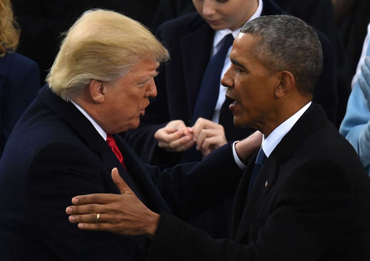 &nbsp;Obama si congratula con il neo presidente Donald Trump (Foto Afp)
