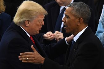 &nbsp;Obama si congratula con il neo presidente Donald Trump (Foto Afp)