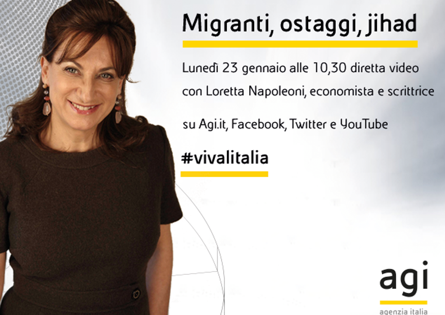 Loretta Napoleoni in diretta web su Agi a &#39;Viva l&#39;Italia&#39;