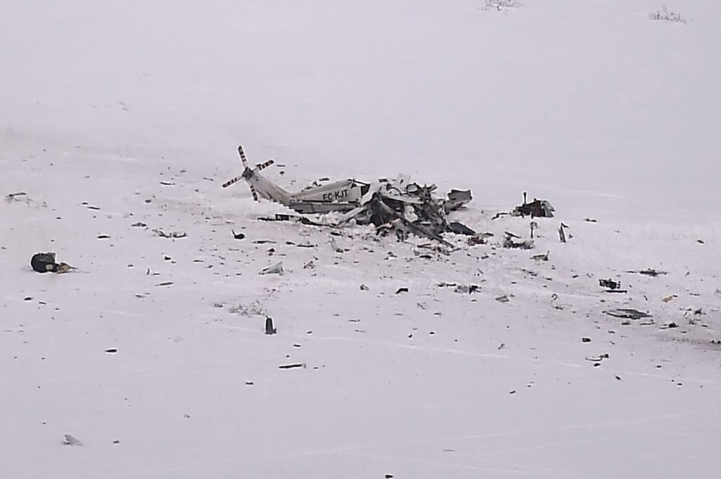 &nbsp;Elicottero 118 precipitato a Campo Felice (Afp)