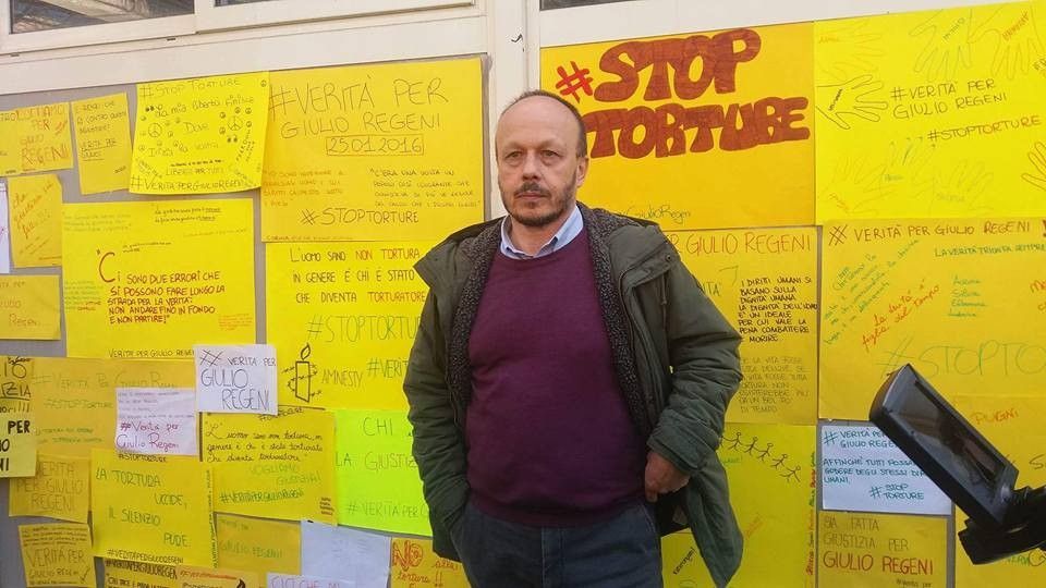 &nbsp;Da Milano a Roma, le piazze si riempiono per Regeni.&nbsp;Antonio Marchese, &nbsp;presidente Amnesty International (foto dal profilo Facebook)