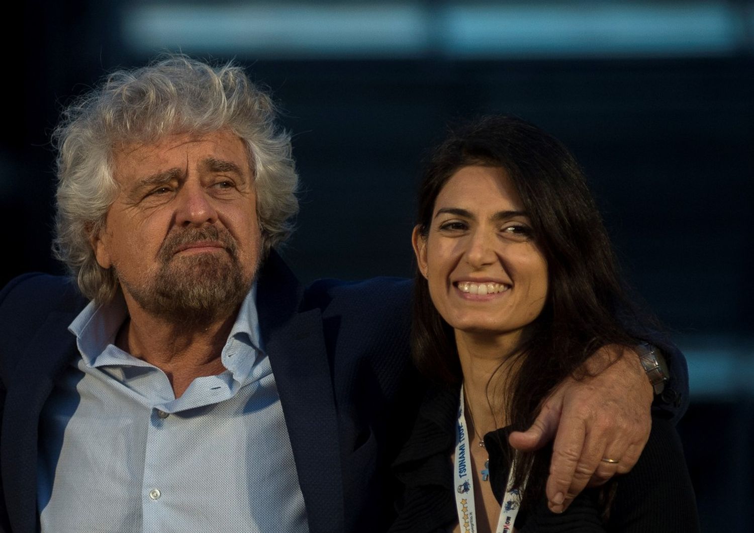 &nbsp;Beppe Grillo e Virginia Raggi (Agf)