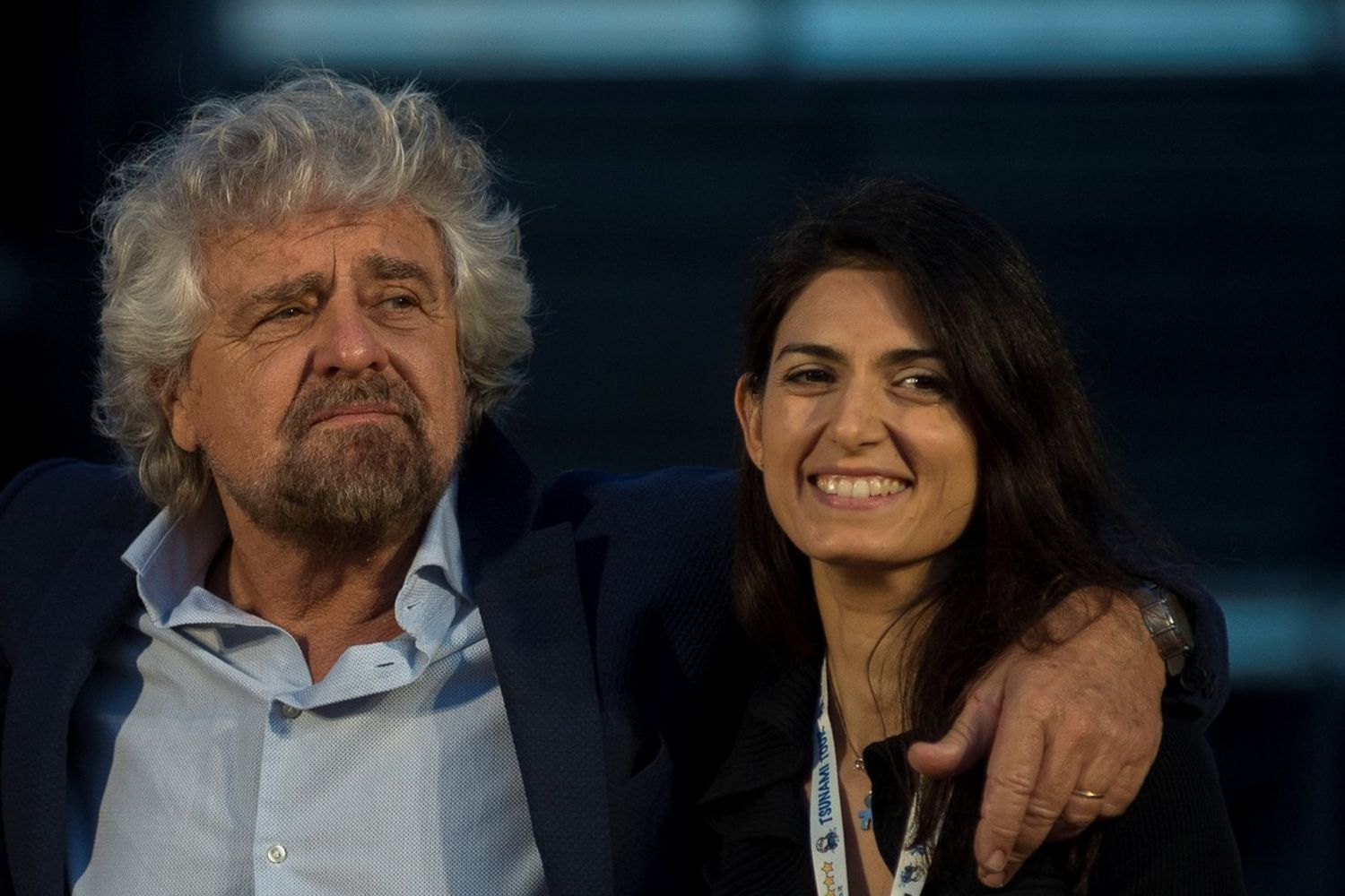 &nbsp;Beppe Grillo e Virginia Raggi (Agf)