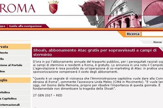 &nbsp;Atac abbonamento gratis a sopravvissuti Shoah