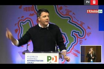 &nbsp;Renzi a Rimini (foto da diretta video unit&agrave;.tv)