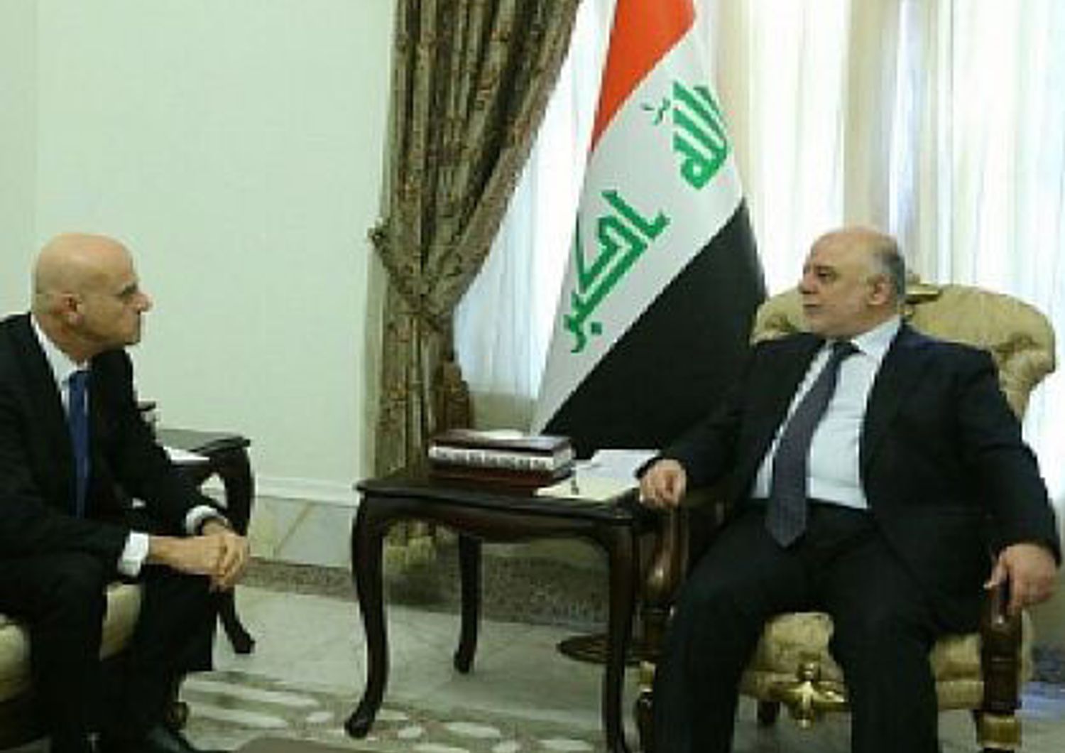 primo ministro Iraq, Haydar al-Abadi, con ad Eni,&nbsp;Claudio Descalzi&nbsp;