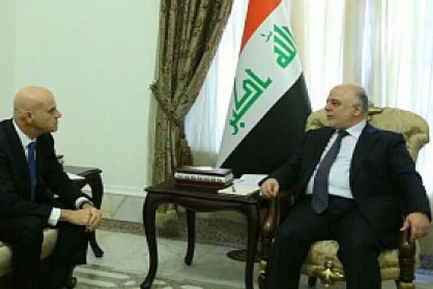 primo ministro Iraq, Haydar al-Abadi, con ad Eni,&nbsp;Claudio Descalzi&nbsp;