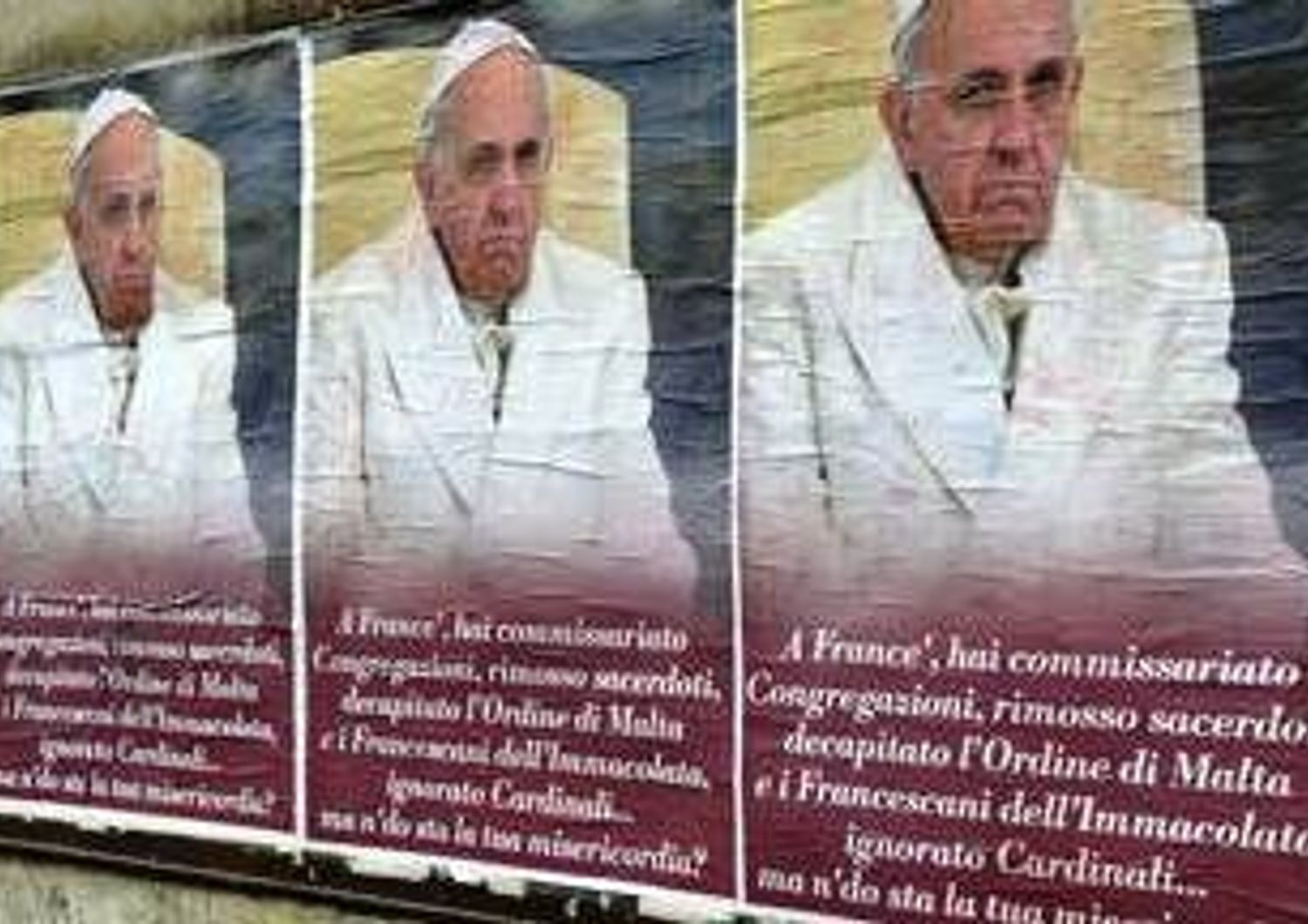 Manifesti contro Papa Francesco a Roma, &quot;Pasquinata Terzo Millennio&quot;