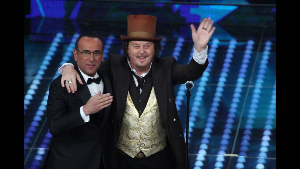 Carlo Conti con  Zucchero&nbsp;