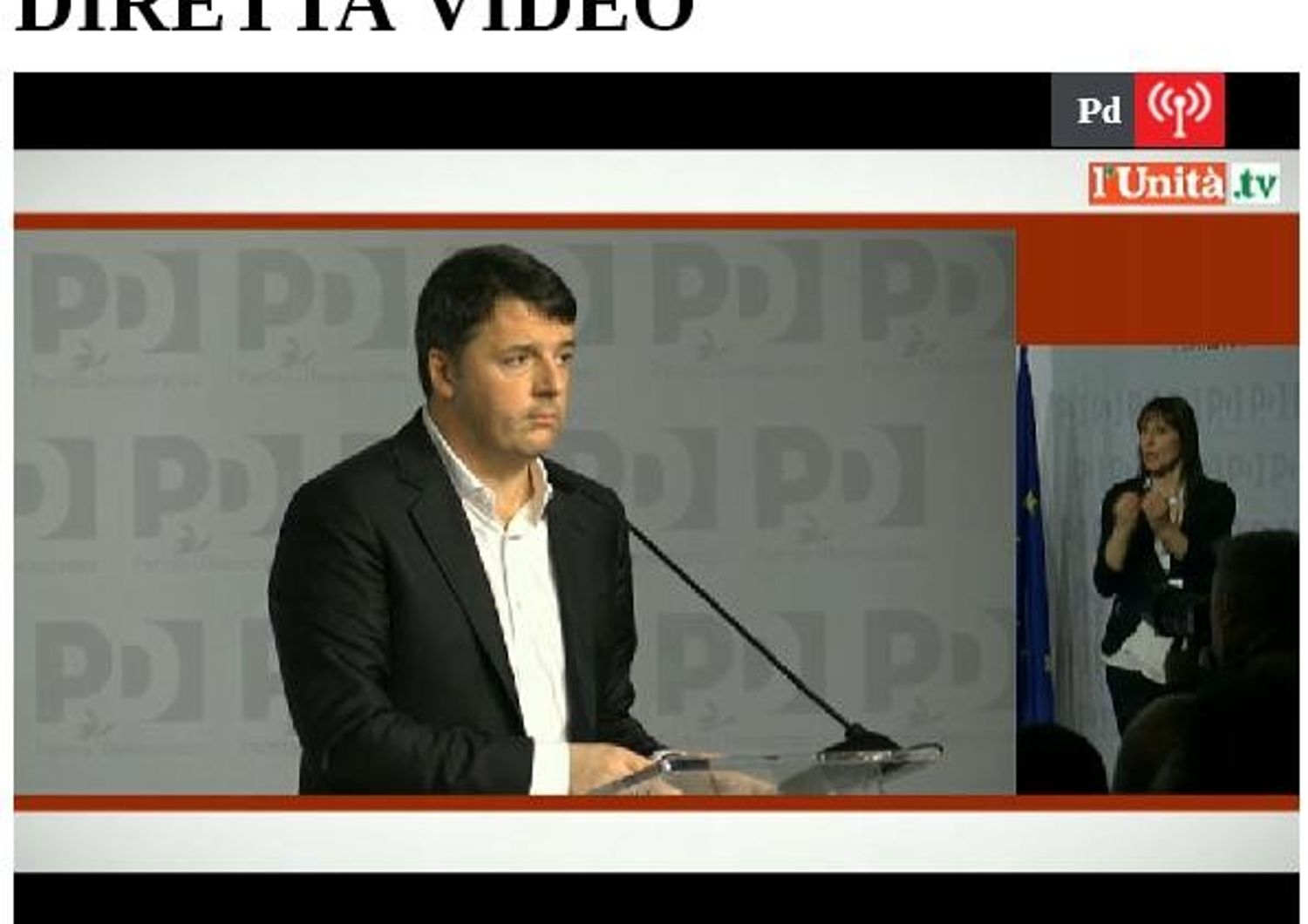 &nbsp;Diretta Video assemblea Pd (http://www.unita.tv/dirette/diretta-tv/)