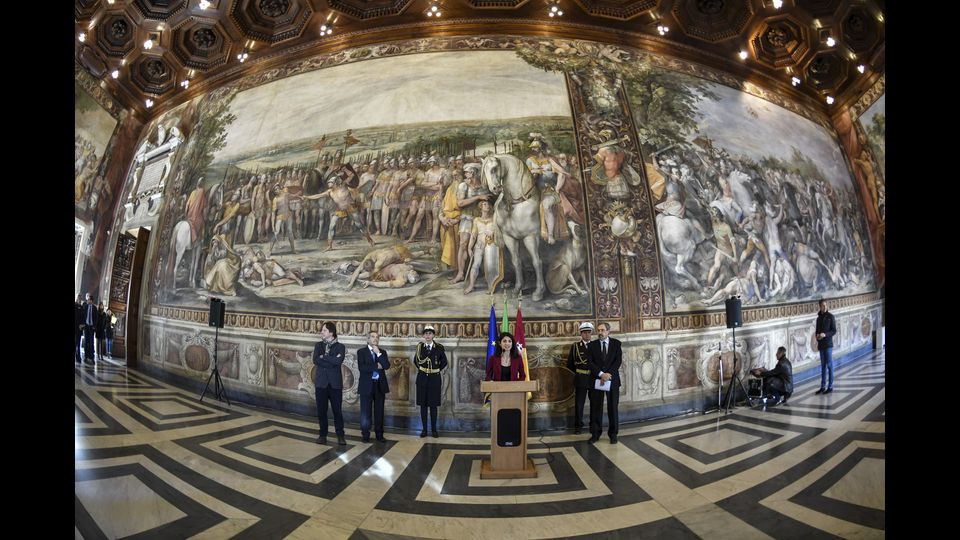 &nbsp;Presentazione, ai Musei Capitolini, del restauro della Sala degli Orazi e Curiazi, con gli affreschi dipinti dal Cavalier d'Arpino fra il 1597 e il 1619