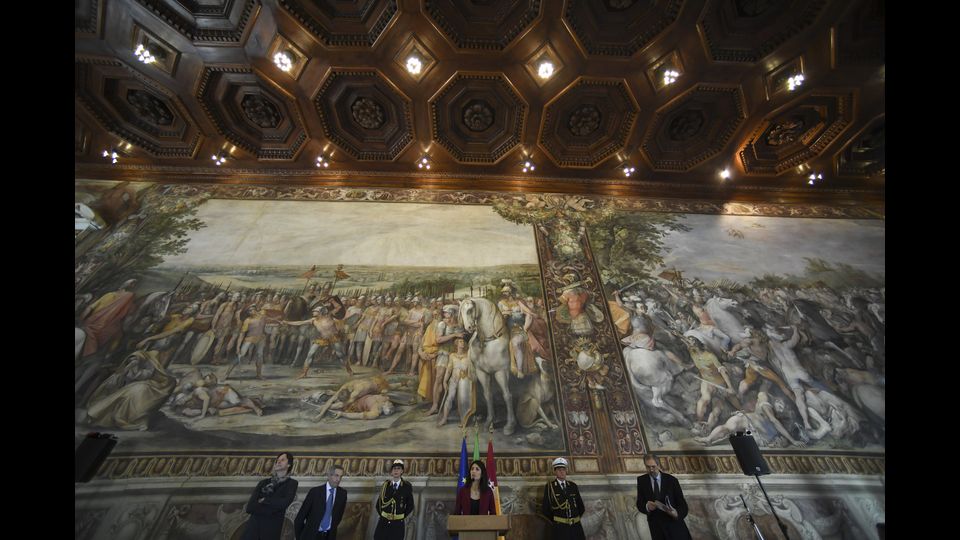 &nbsp;Presentazione, ai Musei Capitolini, del restauro della Sala degli Orazi e Curiazi, con gli affreschi dipinti dal Cavalier d'Arpino fra il 1597 e il 1619