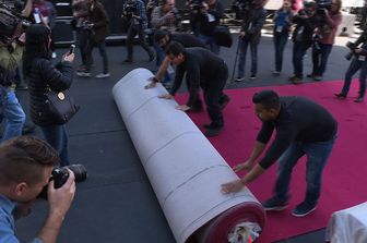 Oscar 2017, la stesura del red carpet (Afp)