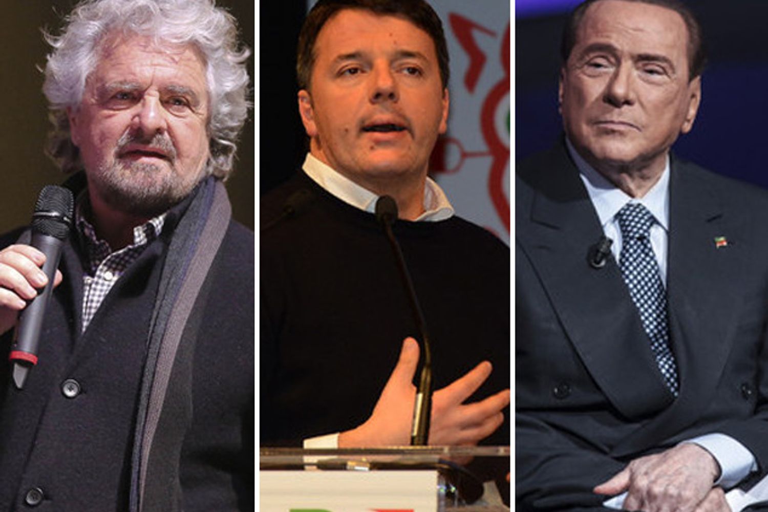 Combo Grillo Renzi Berlusconi&nbsp;