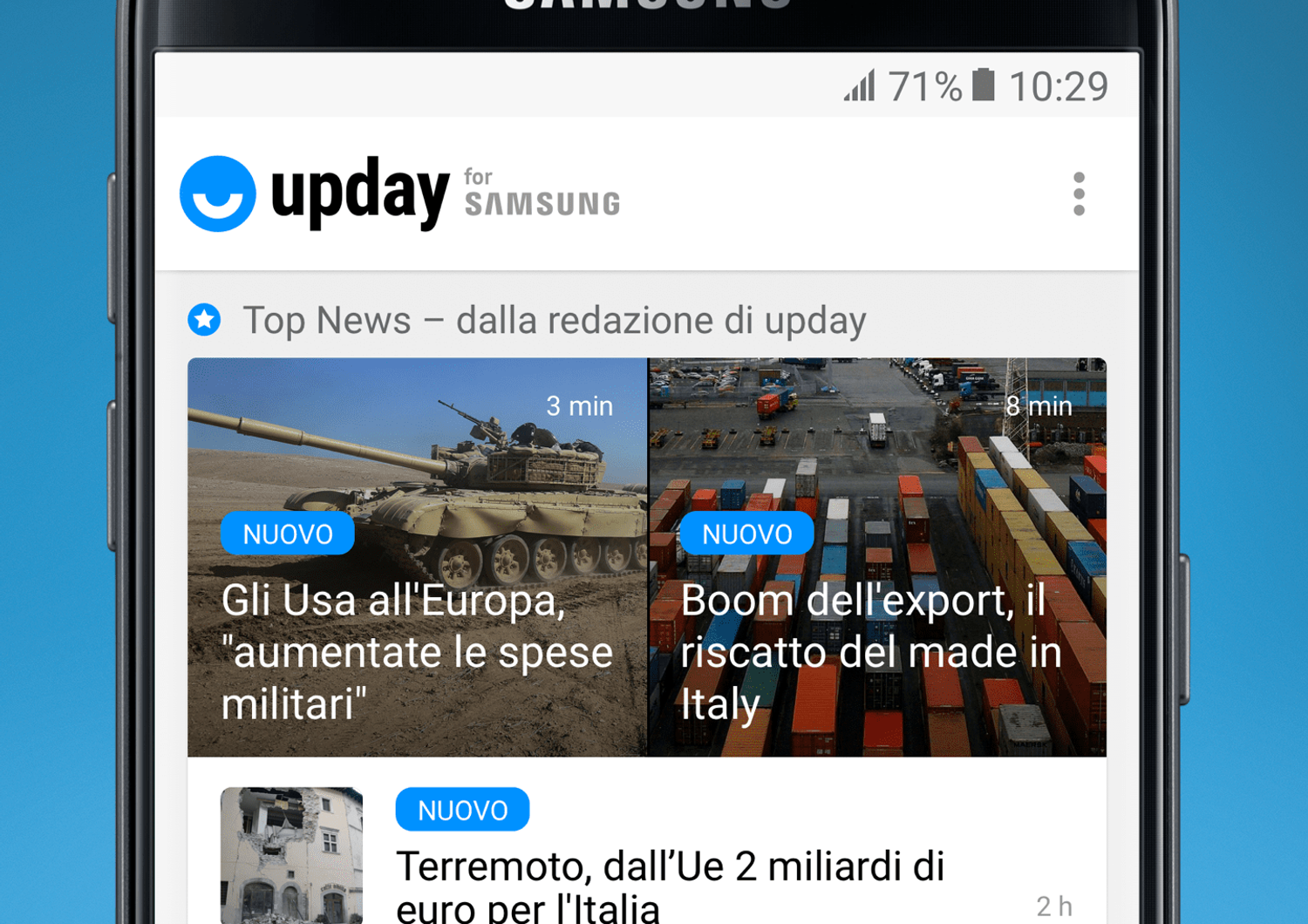 Upday arriva in Italia. Il meglio delle news a portata di &#39;swipe&#39;