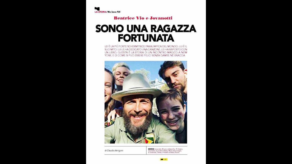 &nbsp;Bebe Vio&nbsp;sulle pagine di Sport week in compagnia di Jovanotti, uno dei suoi miti