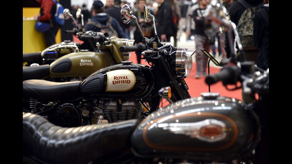 Alla Fiera di Roma la nona edizione del Motodays, Salone Moto e Scooter. Nella foto moto Royal Enfield (Agf)&nbsp;