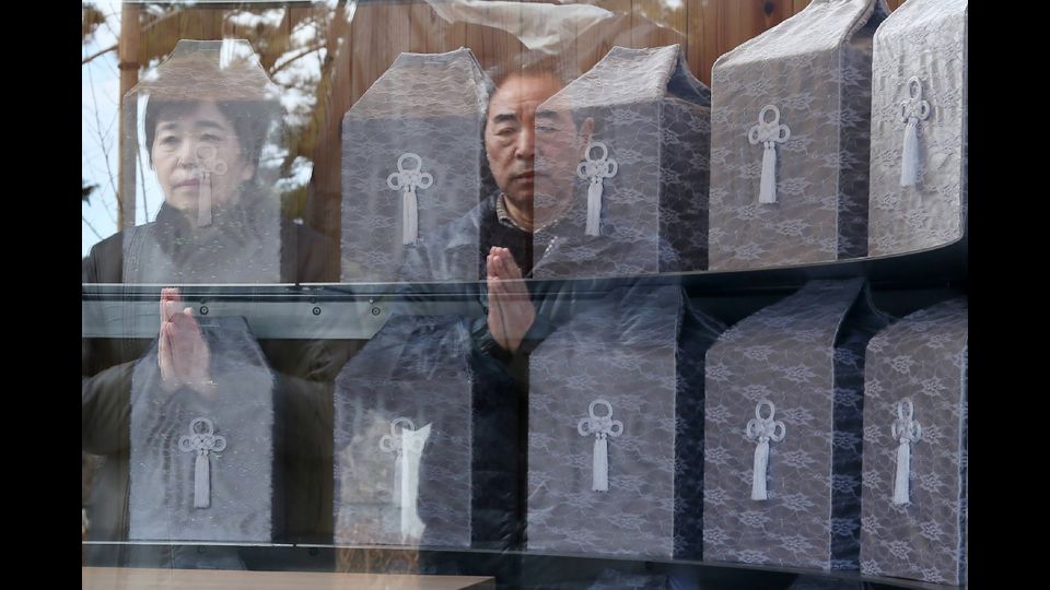 Cripta nella citt&agrave; di Otsuchi, prefettura di Iwate(Afp)