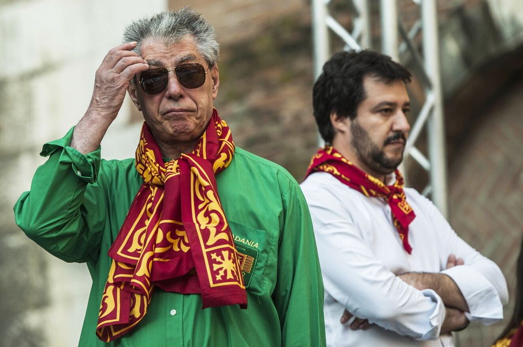 Umberto Bossi e Matteo Salvini (Agf)