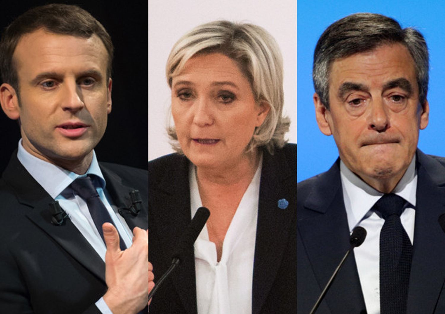 Fillon, Le Pen, Macron&nbsp;