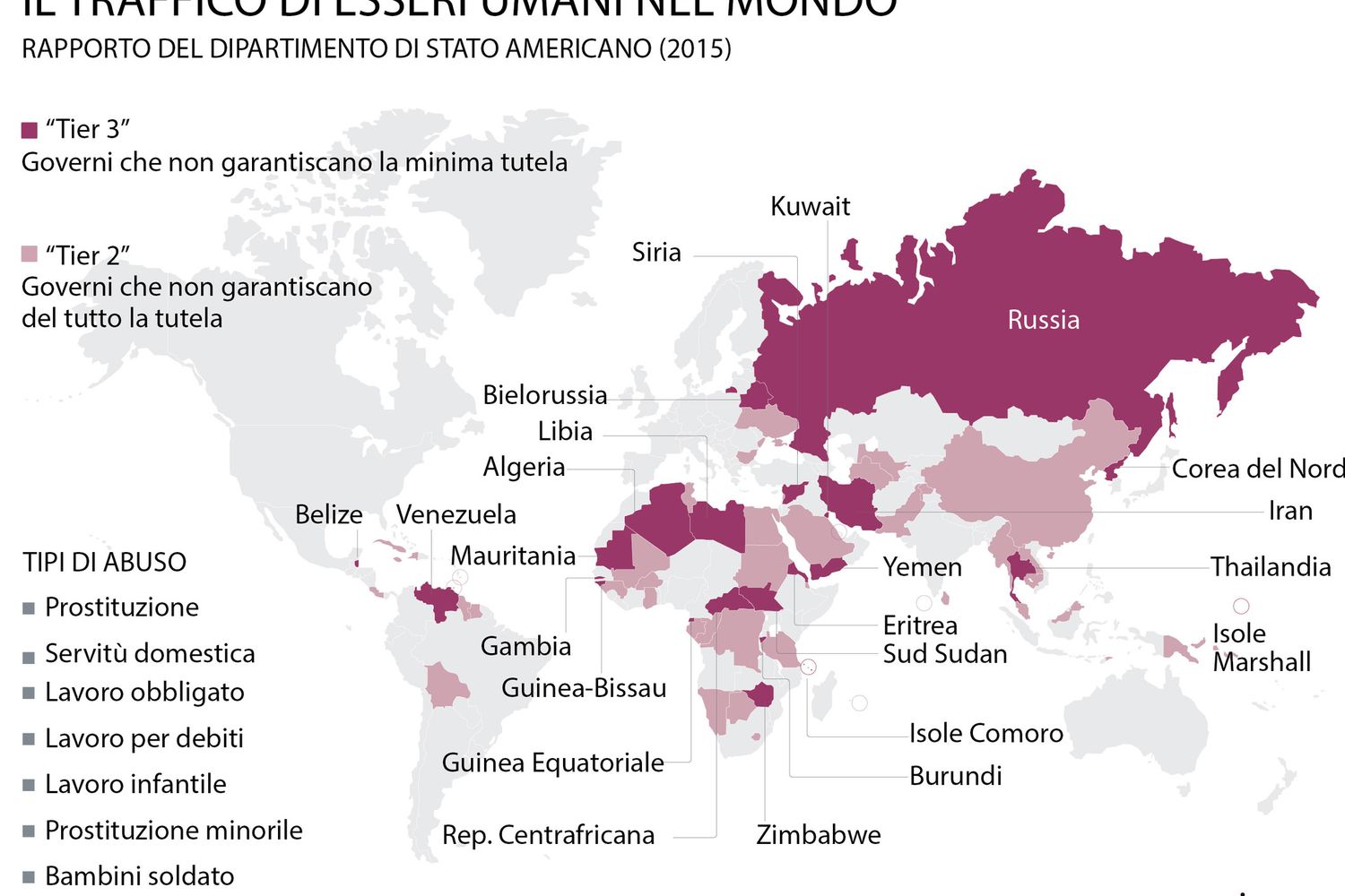 Infografica - Traffico di esseri umani nel mondo&nbsp;