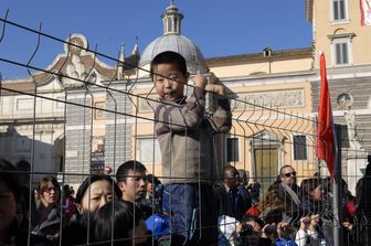 Capodanno Cinese a  Roma, bambino Cinese, immigrati (Agf)&nbsp;