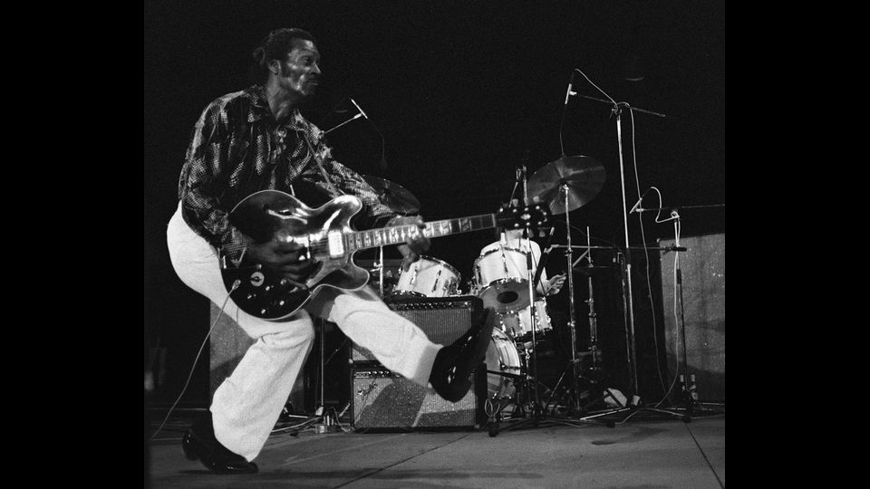 &nbsp;Chuck Berry durante un concerto a Vienna, 1981 (Afp)