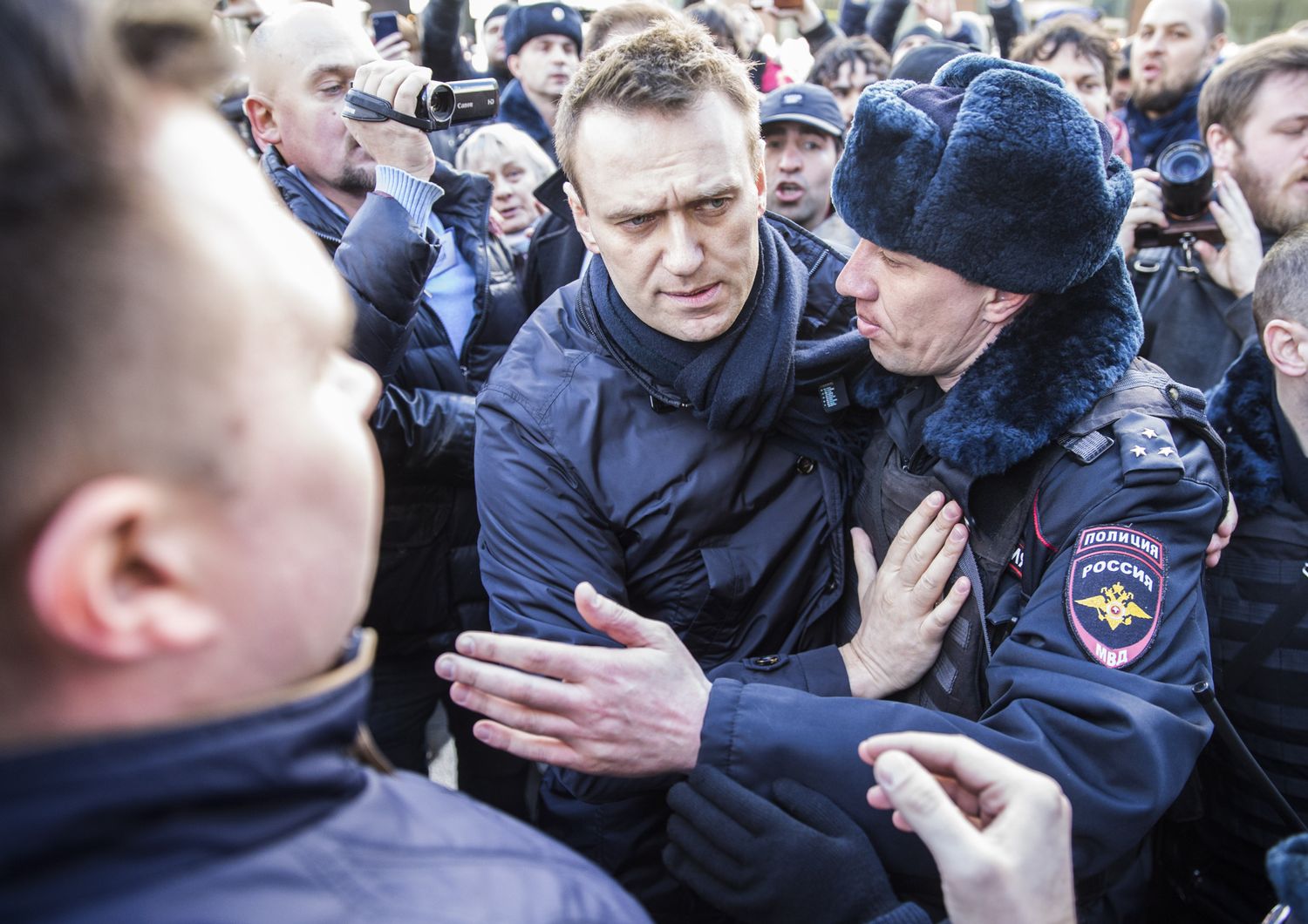 &nbsp;Alexei Navalny durante una manifestazione in Russia