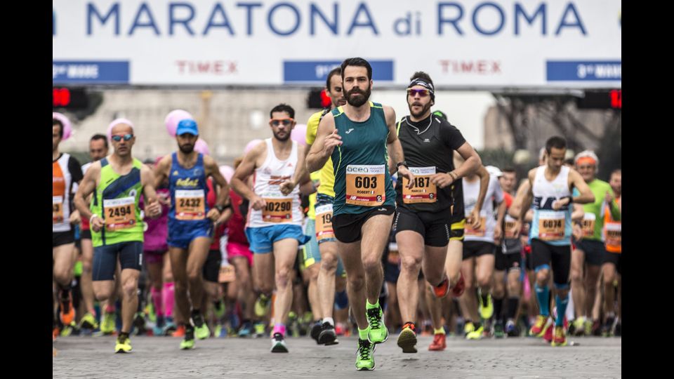 &nbsp; In 16mila alla Maratona di Roma (Agf)