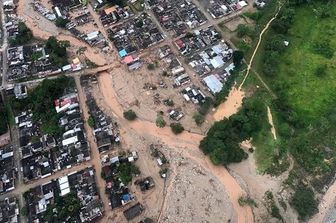 Veduta aerea di Mocoa, Colombia, in seguito allo tsnumai di fango che ha colpito la citt&agrave; (Afp)&nbsp;