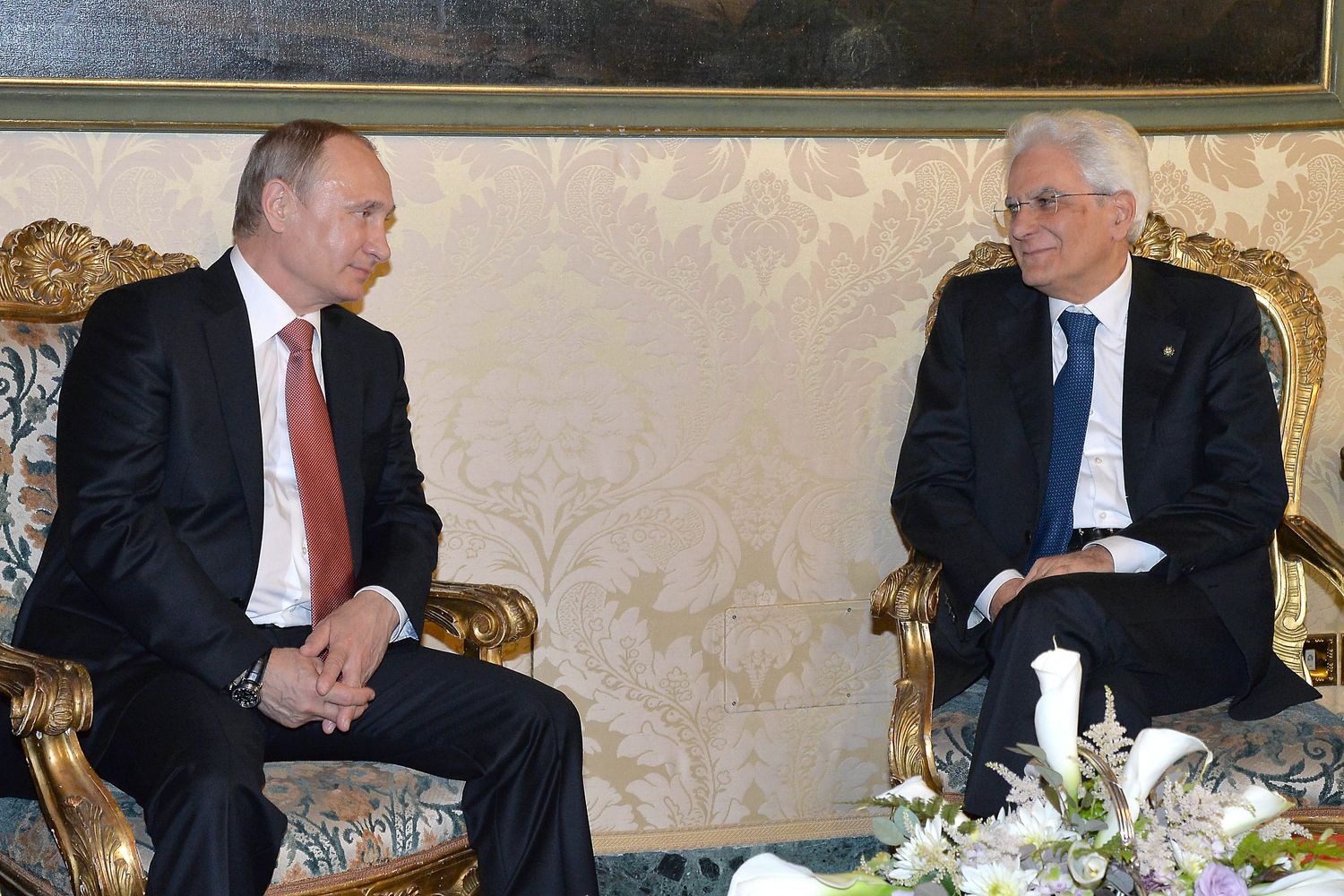 &nbsp;Putin e Mattarella (Afp)