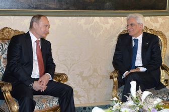 &nbsp;Putin e Mattarella (Afp)