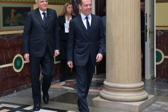 Mattarella - Medvedev (Afp)&nbsp;