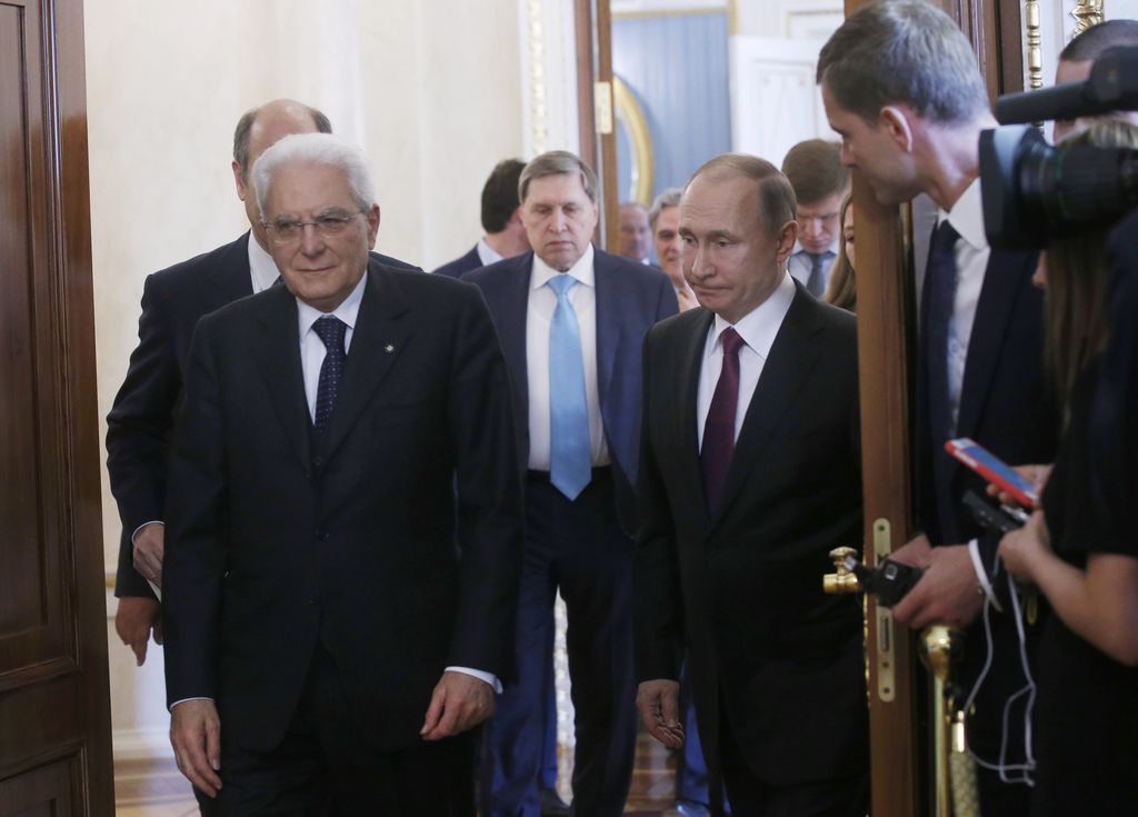 &nbsp;Sergio Mattarella e Vladimir Putin.