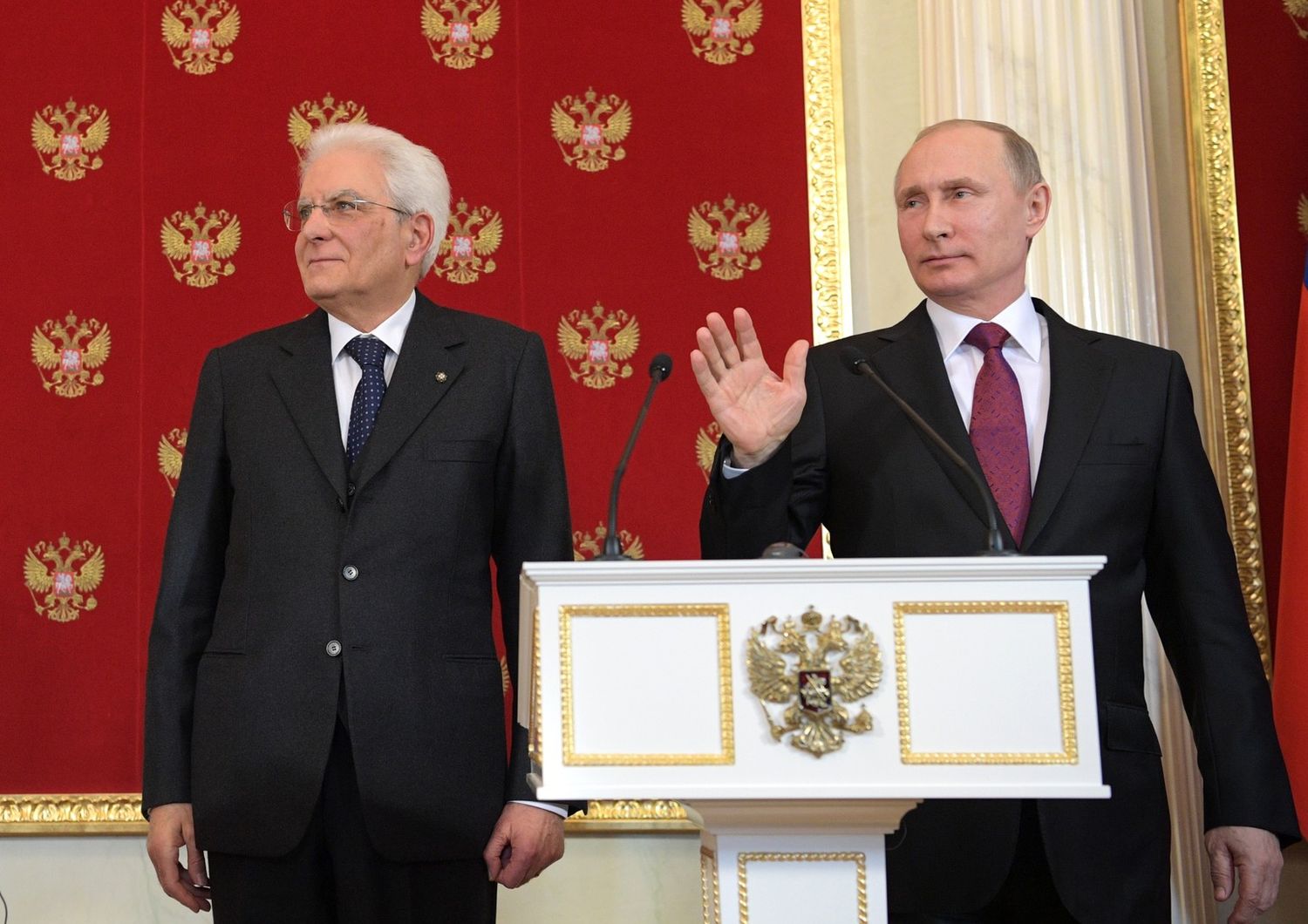 &nbsp;Sergio Mattarella e Vladimir Putin