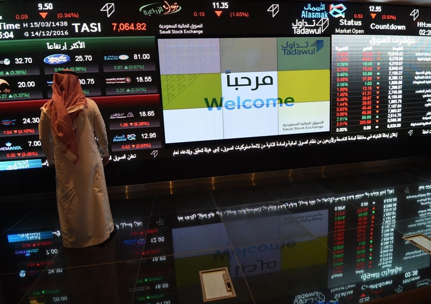 &nbsp;Riyad Arabia Saudita - Borsa Riad (Afp)