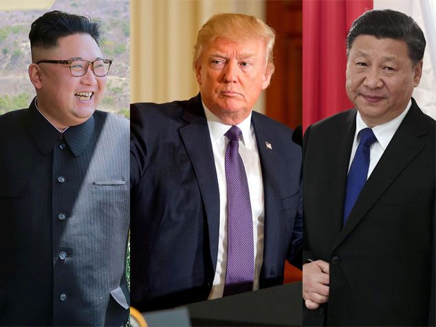 Kim Jong-un, Donald Trump e Xi Jinping
