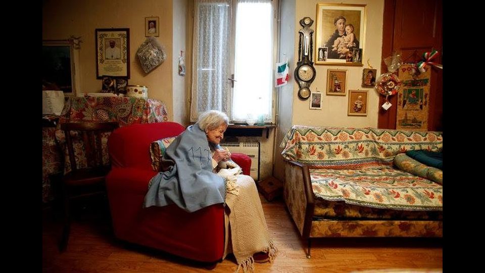 Emma Morano nella sua casa di Verbania&nbsp;(Foto Facebook)