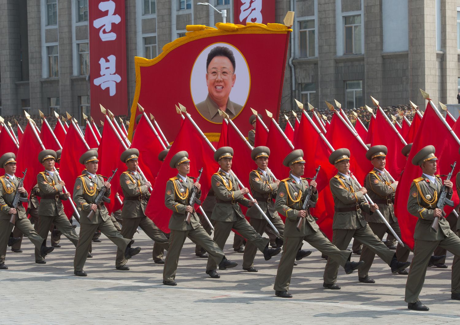 &nbsp;Pyongyang, parata militare (Afp)