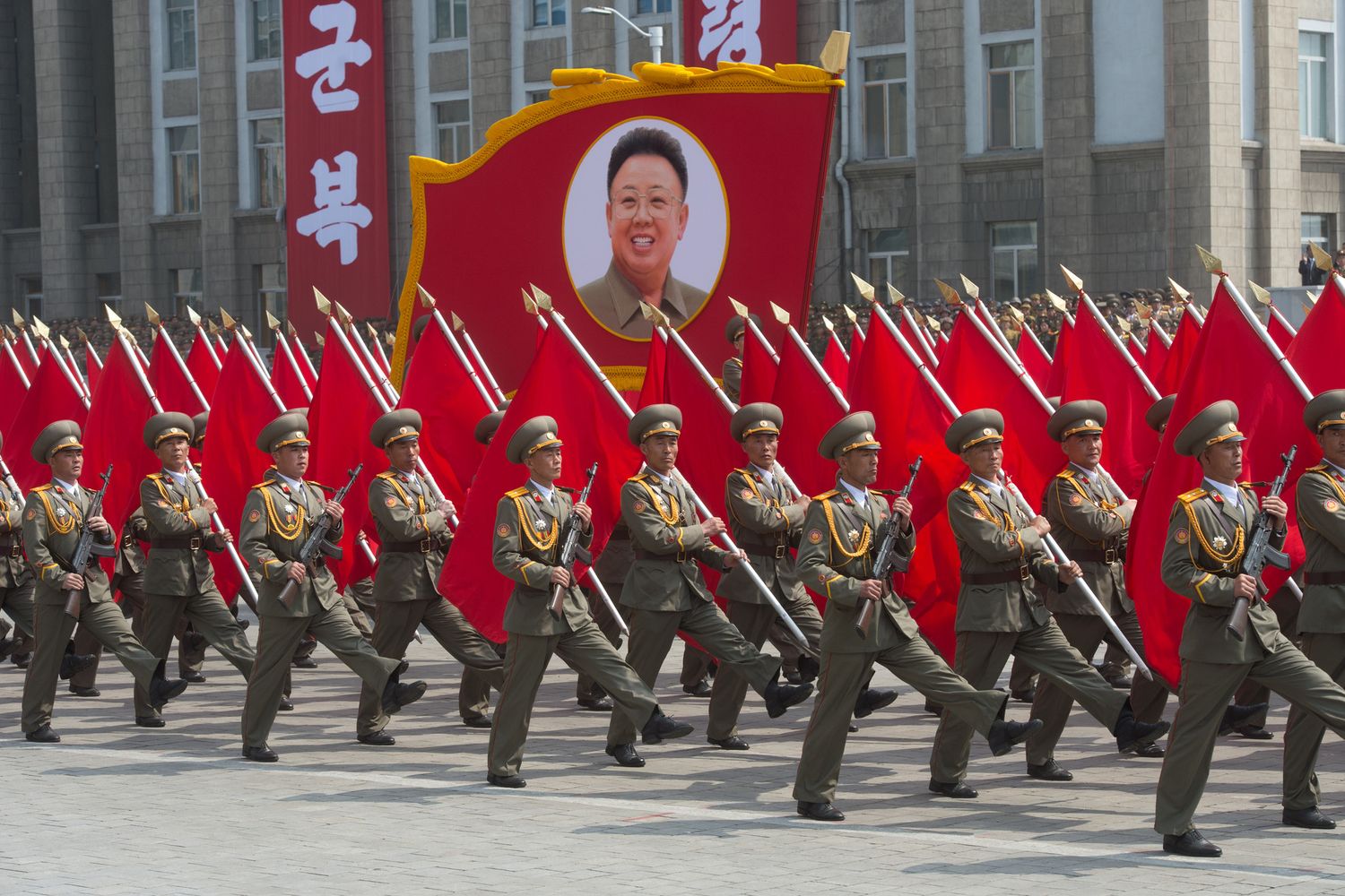 &nbsp;Pyongyang, parata militare (Afp)