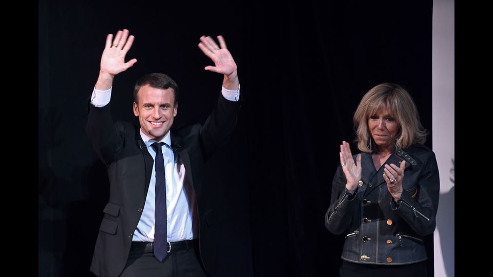 &nbsp;Brigitte ed Emmanuel Macron (Afp)