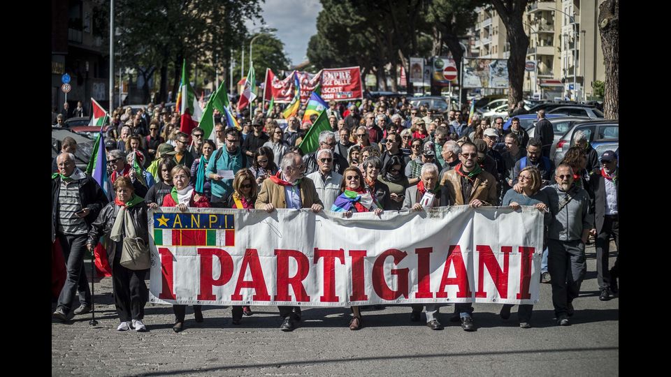 Manifestazione organizzata dall'ANPI per il 72mo anniversario della liberazione dal nazifascismo (Agf)&nbsp;