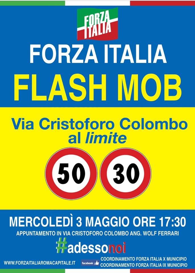 &nbsp;Il volantino della manifestazione di Forza Italia. (Foto di Maria Cristina Masi)