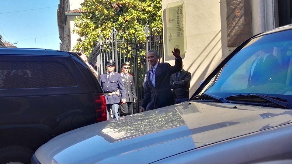 &nbsp;Obama in visita al cenacolo (Agf)