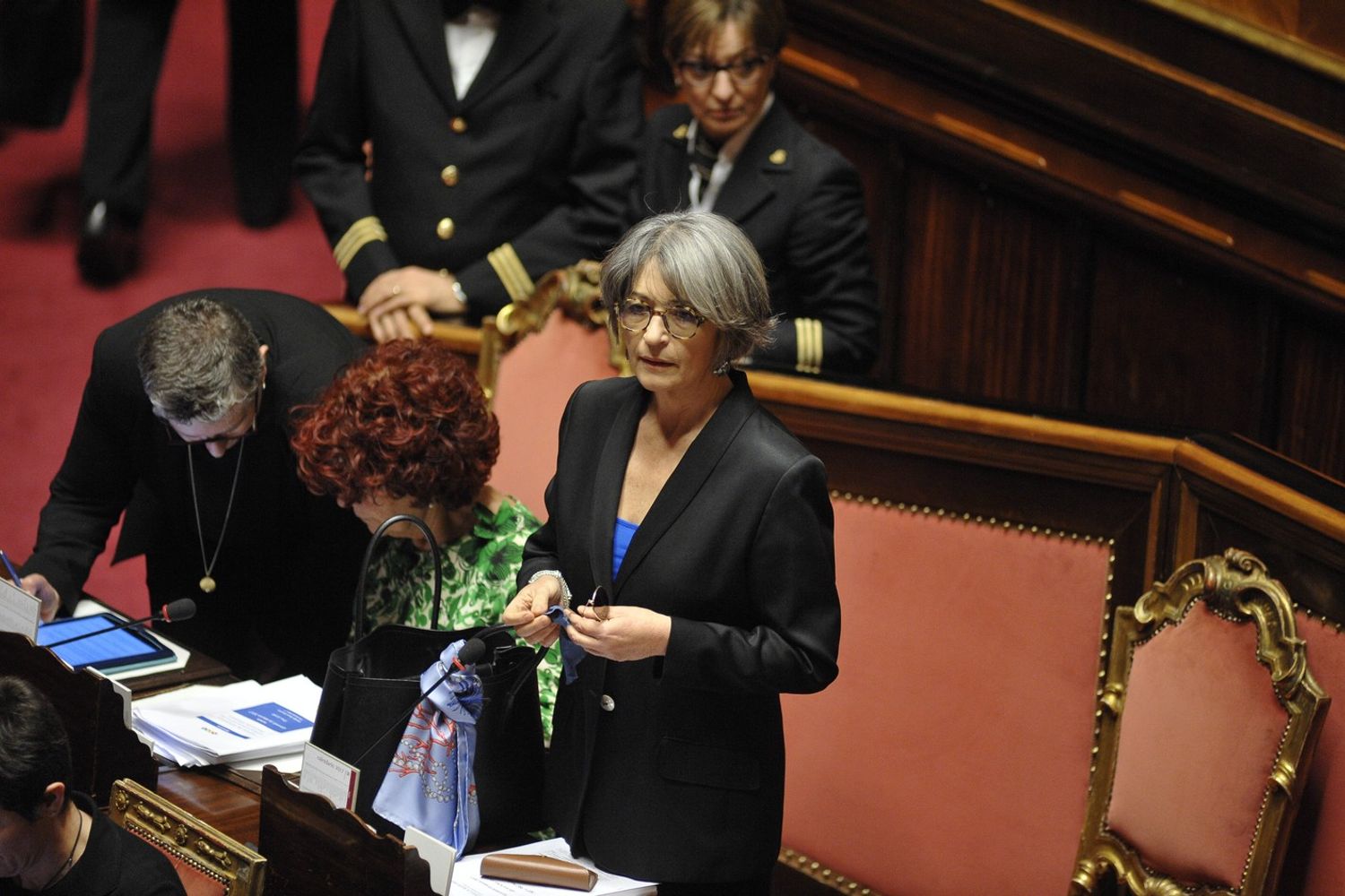 15/03/2017 Roma, Aula del Senato, voto di fiducia sul DDL di modifiche al codice penale e al codice di procedura penale; nella foto Anna Finocchiaro (Agf)&nbsp;
