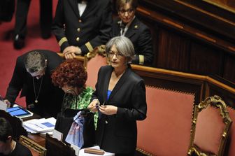 15/03/2017 Roma, Aula del Senato, voto di fiducia sul DDL di modifiche al codice penale e al codice di procedura penale; nella foto Anna Finocchiaro (Agf)&nbsp;